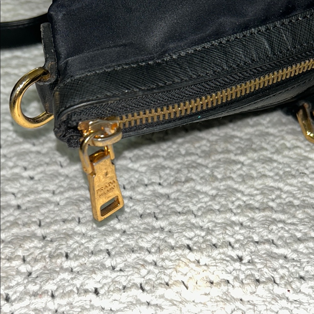 Prada Black Nylon Large Tote Bag with Leather Trim & Strap - Picture 13 of 17